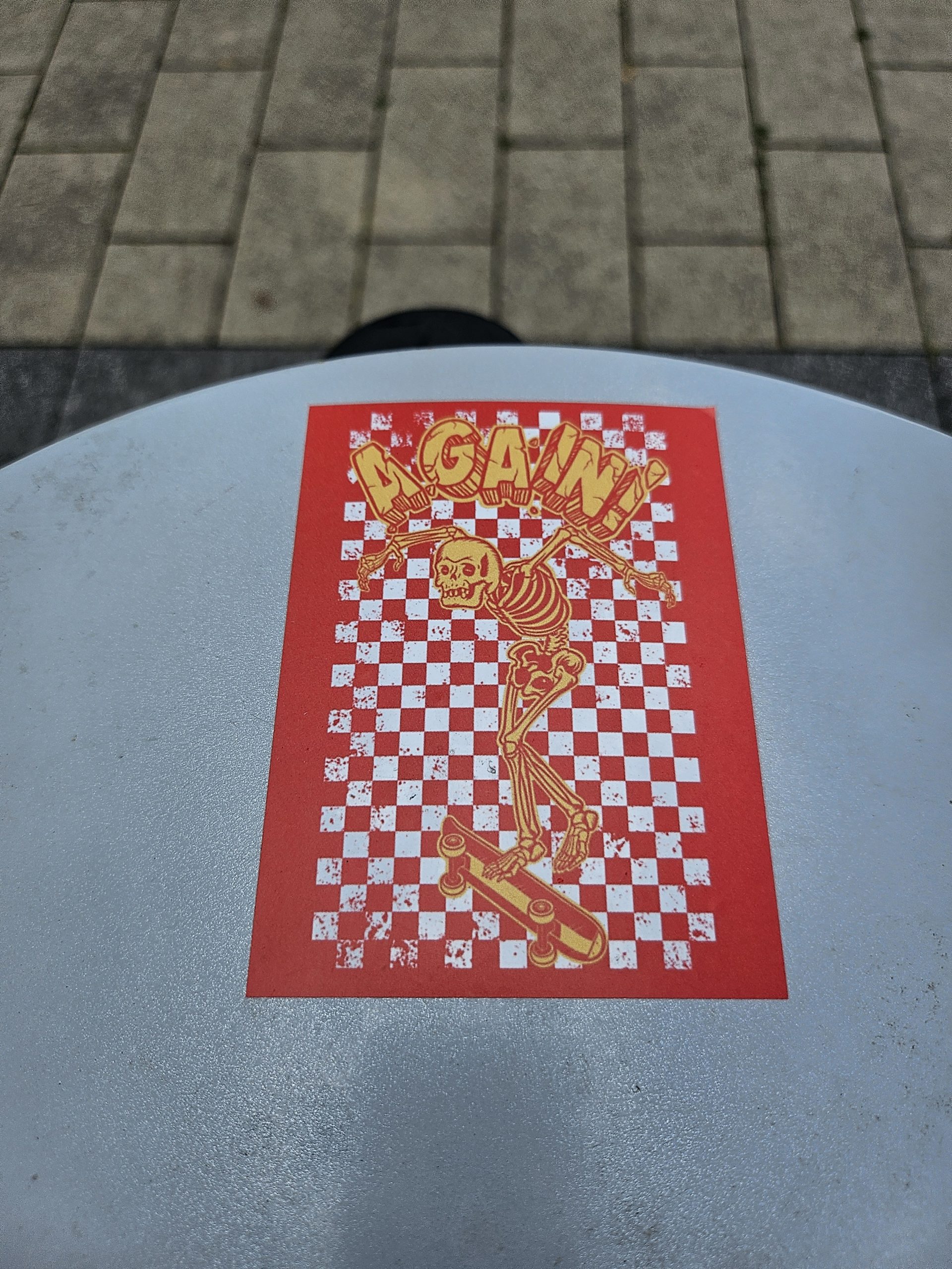 Aufkleber: AGAIN Skelettskater